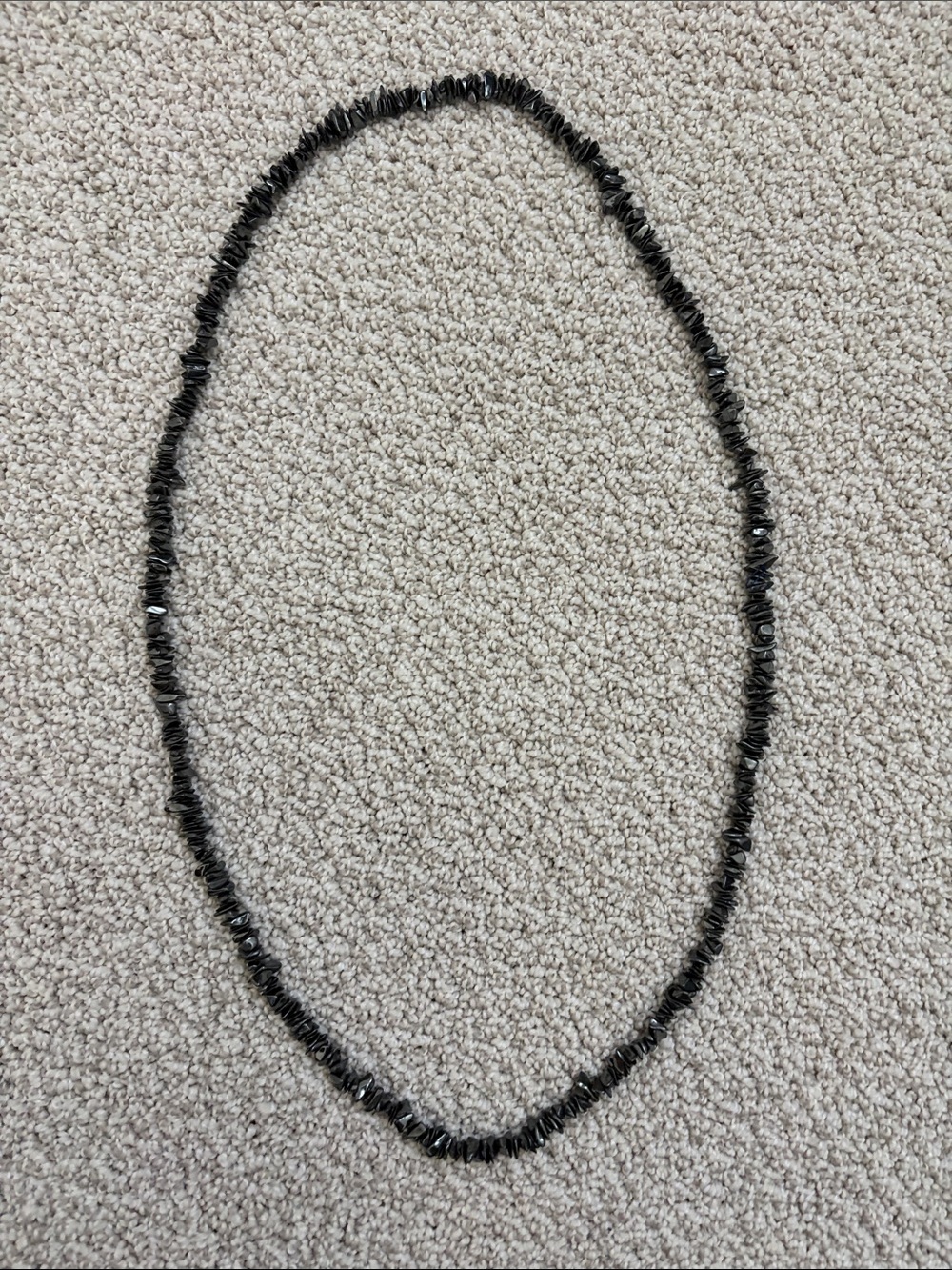 Black Hematite Chip Bead Necklace - Unbranded